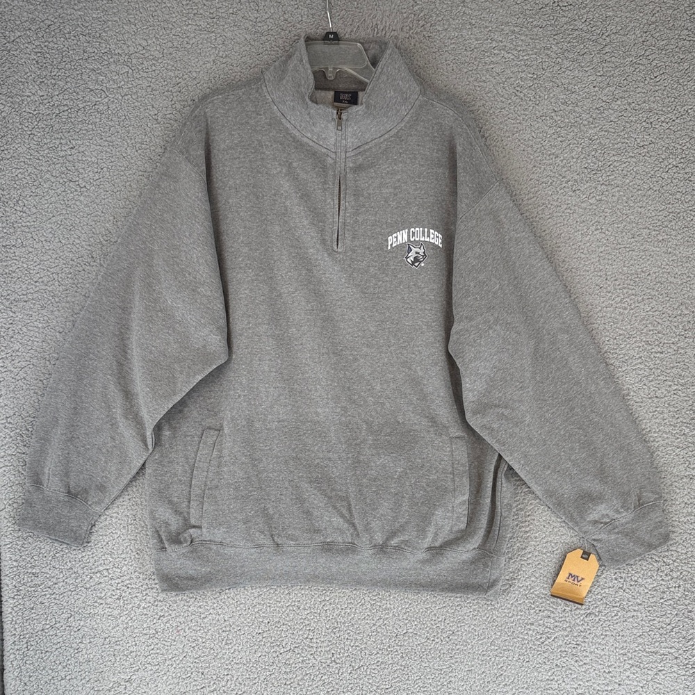 Penn College MV Sport Graphite quarter Zip hoodie men’s XXL kangaroo pocket